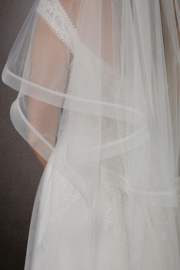 Wedding Veil Portsmouth Horsehair Edge - 002